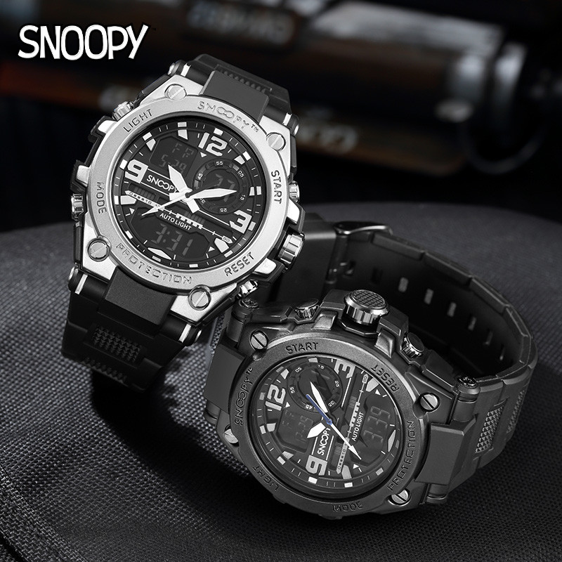 snoopy史努比手表男运动大表盘双显多功能电子表学生初高中大学生
