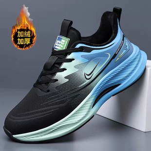 名牌专柜断码特价清仓秋冬运动鞋男士加绒保暖休闲软底轻便跑步鞋