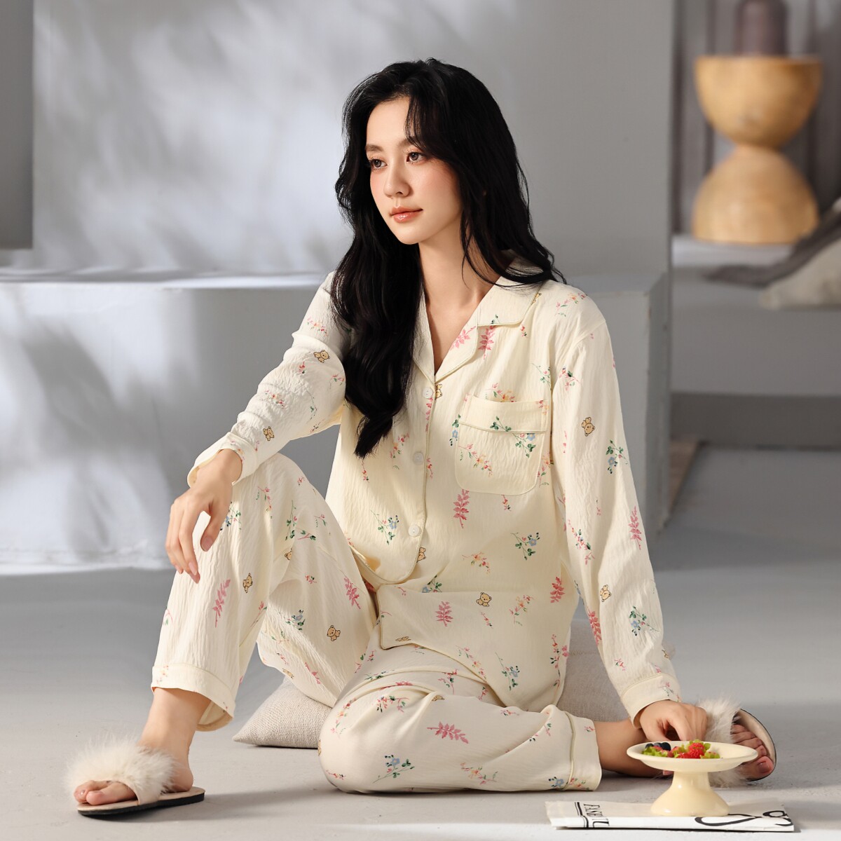 2025新款睡衣女款秋季云朵棉长袖套装甜美可爱秋天女士外穿家居服