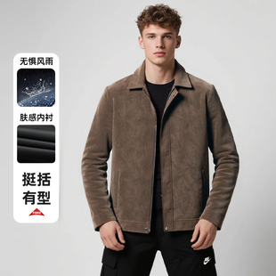 外贸原单春秋款男士时尚潮流工装麂皮绒男士上衣休闲夹克户外耐磨