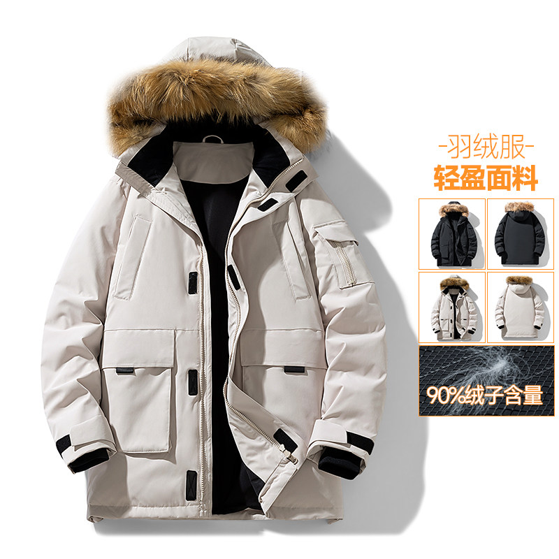 外贸尾单男女工装冬装派克服户外中长款毛领连帽轻盈面料