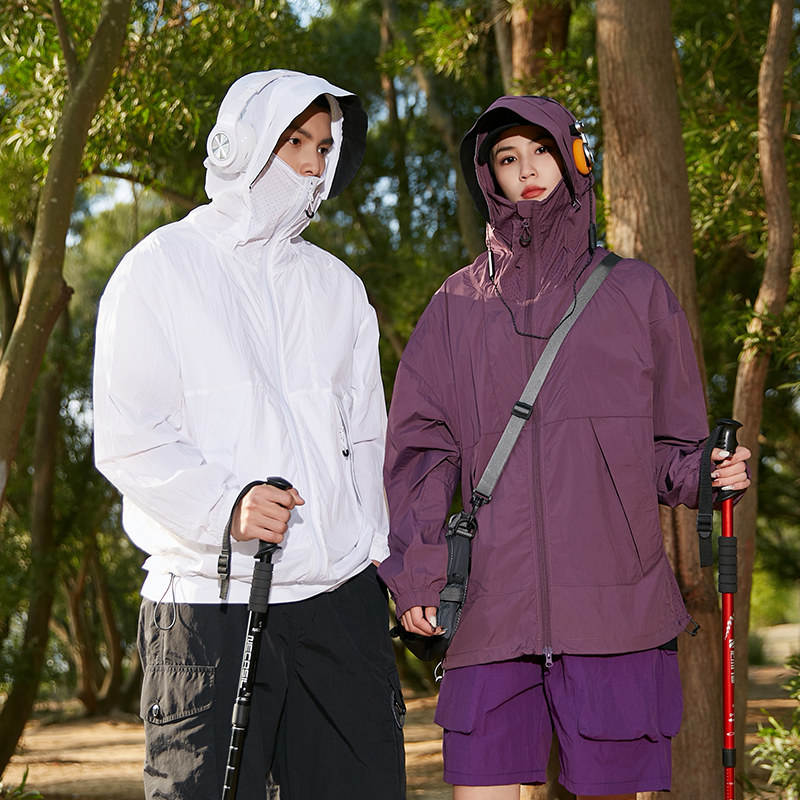 外贸尾货防晒衣男女夏季薄外套男士钓鱼防紫外线连帽轻薄防晒服