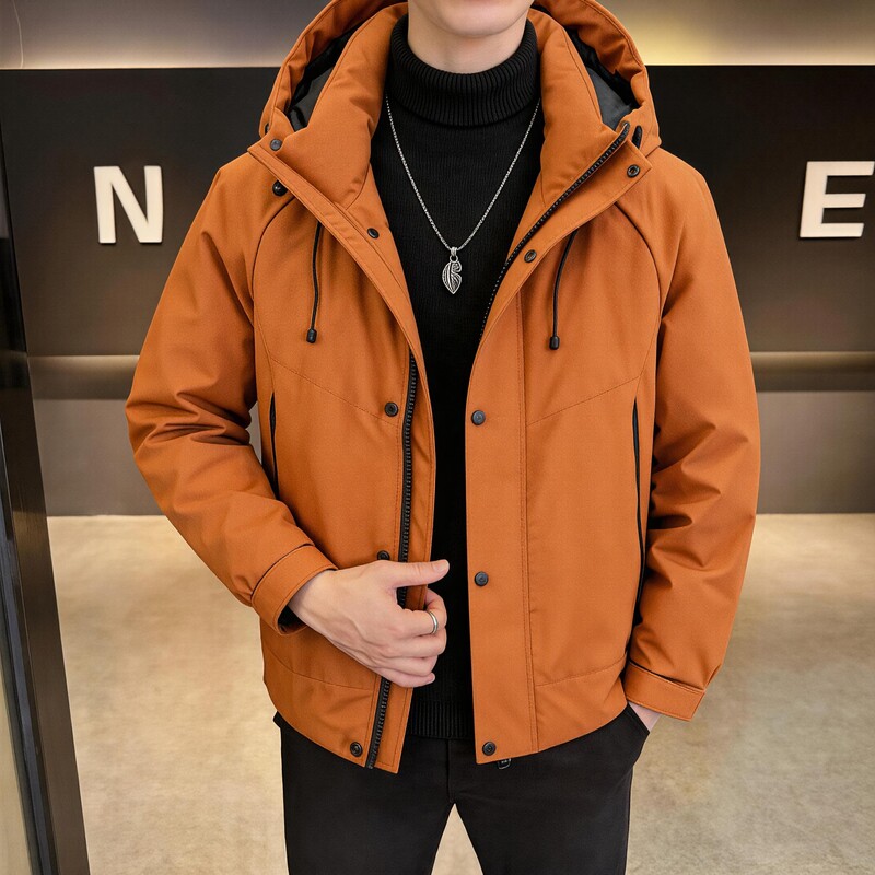外贸尾货羽绒服男秋冬新款90白鸭绒户外冲锋连帽休闲保暖外套