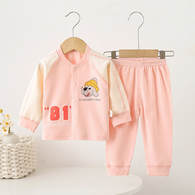 春秋婴儿卡通对门套装