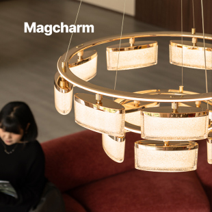 诺克Magcharm明韵客厅吊灯法式大吊灯高级轻奢圆环水晶砂大厅主灯