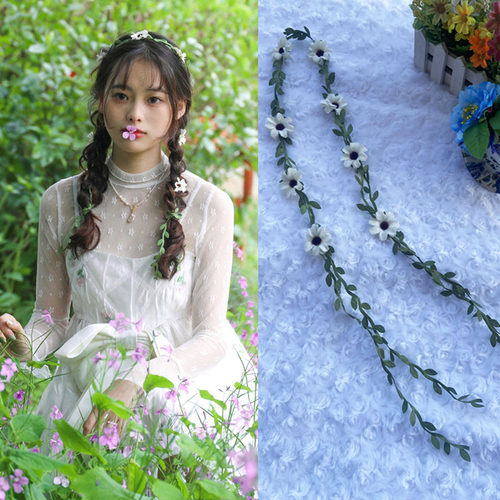 花头环布艺花朵波西米亚叶子藤条