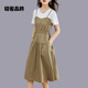 吊带裙子 小个子背带假两件短袖 朗姿约定连衣裙女夏2026年新款 夏装