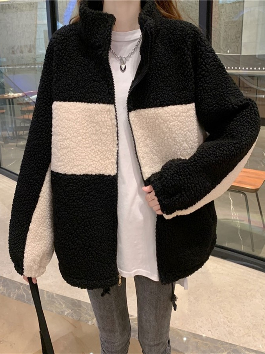 胖mm宽松大码羊羔绒外套卫衣开衫