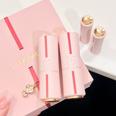 兰蔻 圣诞限定礼盒 菁纯哑光丝绒唇膏 套装礼物09 03口红 小黑瓶