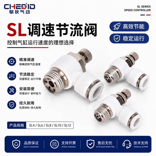 气动气缸气管接头ASL节流调速阀PSL4/6/8/10/12-M501020304AB