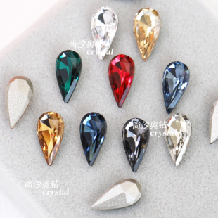 正品施家钻4322泪滴10*5mm水滴尖底华子美甲饰品堆钻宠物发夹diy