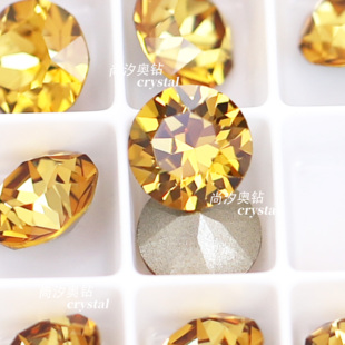 奥地利施家华子奥钻1088圆形尖底美甲堆钻1003黄玉色指甲饰品钻