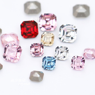 正品奥地利施家华子水晶4480公主方美甲堆钻多切面指甲饰品花式石
