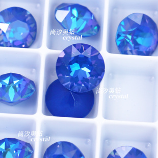 正品 施家1088奥地利L110D淡雅皇家蓝尖底圆形钻美甲堆钻指甲饰品