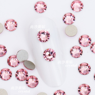 正品施家2088平底圆形223浅粉色美甲饰品钻耳环耳钉宠物发夹diy