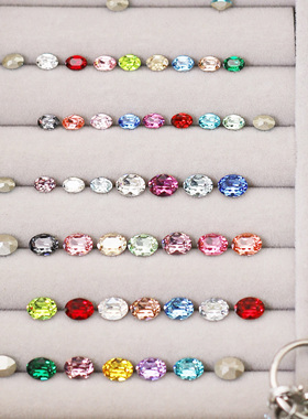 正品施家水晶4120尖底椭圆鸽子蛋6*4mm 8*6mm美甲饰品堆钻DIY