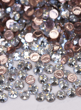 正品奥地利施家水晶华子001MOL月光白平底圆形指甲烫钻饰品