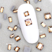 秋季 新品 1402浅烟黄烫底异形奥钻施家水晶美甲钻饰DIY材料堆钻