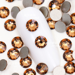 秋季新品施家2088圆钻1402浅烟黄平底华子美甲钻奥地利水晶饰品贴