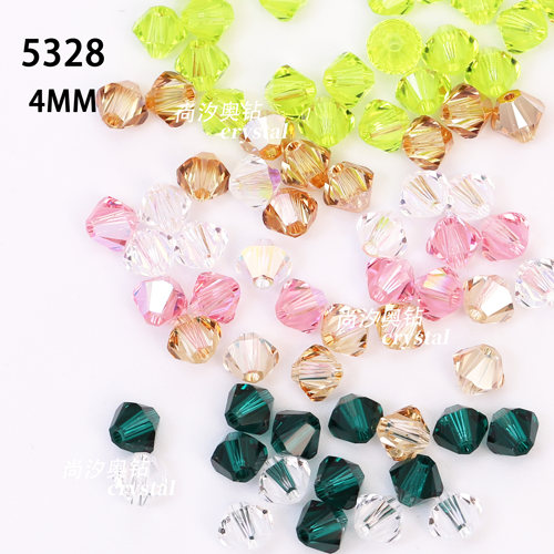 施华洛5328通孔4mm菱形串珠diy