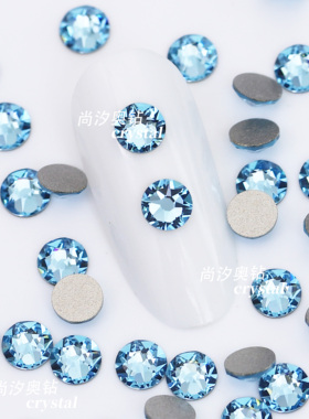 正品施家2088平底圆形202海蓝色美甲饰品钻耳环耳钉宠物发夹diy