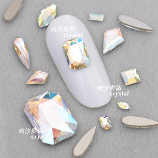 秋季 001SHIM闪烁白平底异形奥钻施家水晶美甲钻饰DIY材料堆钻 新品