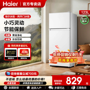 海尔小冰箱123L 182升迷你两门双门家用小型节能宿舍租房节能双温