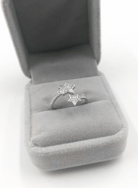 纯银学生饰品日韩风开口戒指