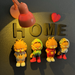 可爱经典卡通加菲猫冰箱贴磁贴立体动漫新款3D软胶吸铁石个性创意