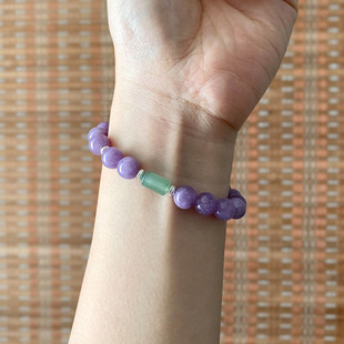 原创「雪青」新中式紫玉髓东陵玉手链女生纯银水晶手串小众