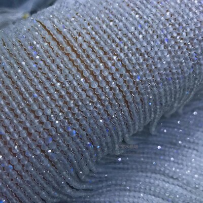 2MM 天然斯里兰卡蓝月光切面刻面散珠 蓝月光石足球面半成品