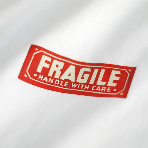AndyWarhol易碎的FRAGILE 白色纯棉oversize宽松落肩ARTee艺术家T