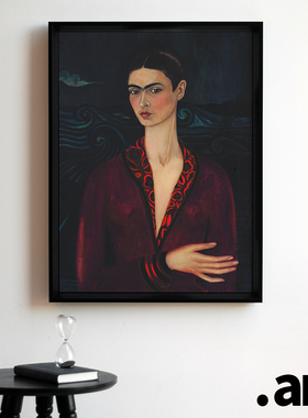 弗里达红衣自画像1926 Frida Kahlo 现代家居装饰画挂画