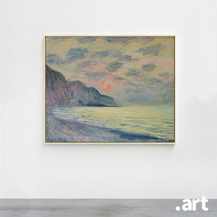现代家居装饰画客厅挂画 莫奈 落日余晖 大师经典油画艺术衍生品