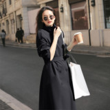 【常年现货】双排扣长袖风衣纯色浙宝B252-2101-P140控218，女装风衣，浙宝252