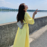 【现货】流行色黄色款连衣裙浙宝B2522224P110K168，女装连衣裙，浙宝252