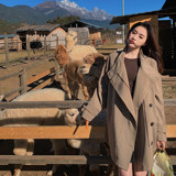 长款宽松薄款轻职风风衣英伦风长袖中长款女外套春秋气质小个子，女装风衣，浙宝252