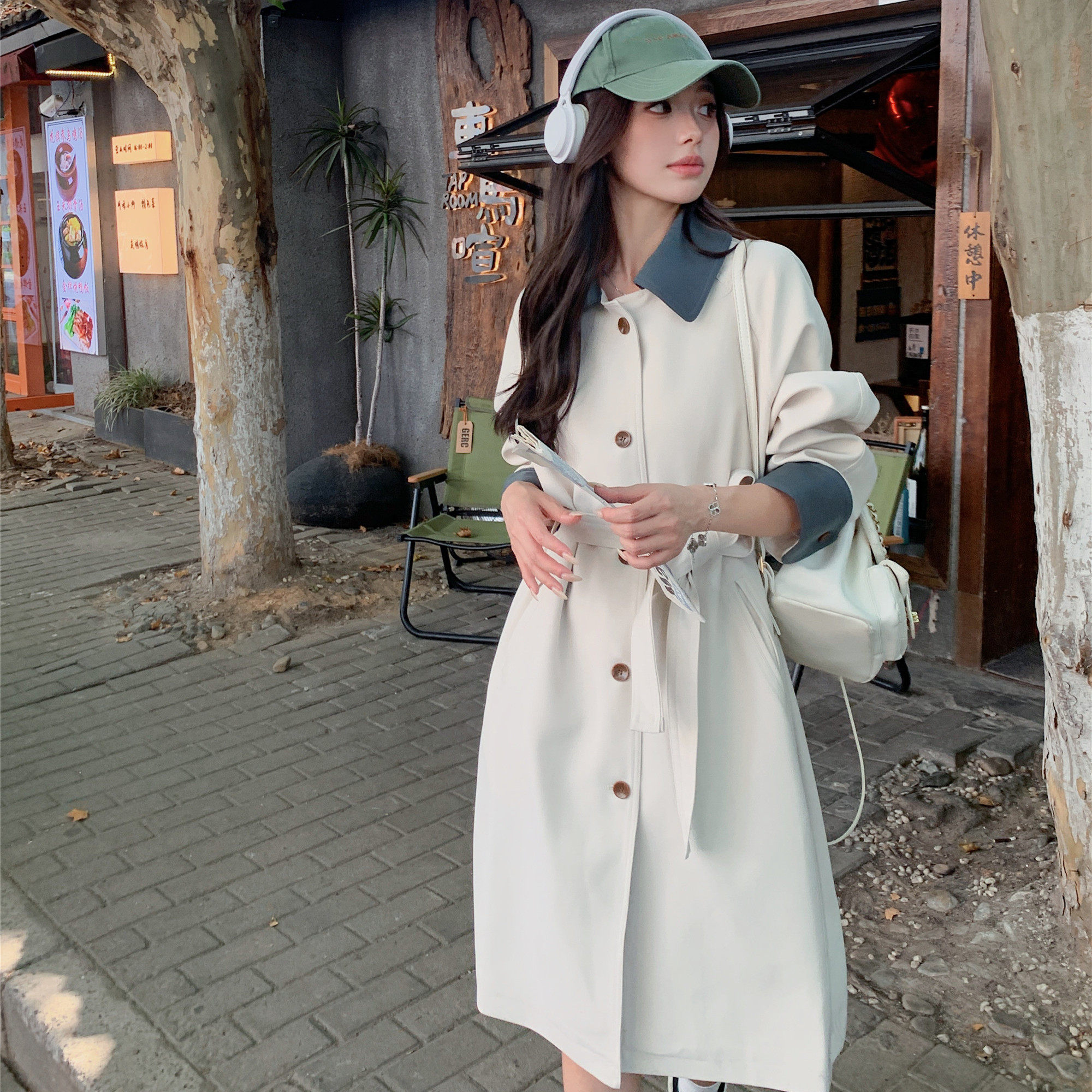 【现货】24春装撞色风衣浙宝B252-2428-P150-K218现货，女装风衣，浙宝252