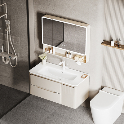 加深盆蜂窝铝合金浴室柜组合圆弧陶瓷一体卫生间洗漱台洗手洗脸盆