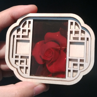 全息玫瑰创意礼物全息工艺品花窗版相框3D裸眼三维立体求爱我爱你