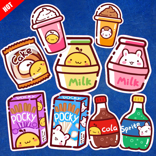 tz卡通儿童饮料汽水冰箱笔记本电脑电动汽车头盔滑板贴纸平板贴画