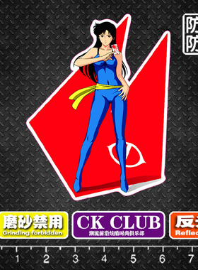 猫眼三姐妹旅行箱电脑笔记本冰箱贴电动汽车电瓶车反光磁力贴纸