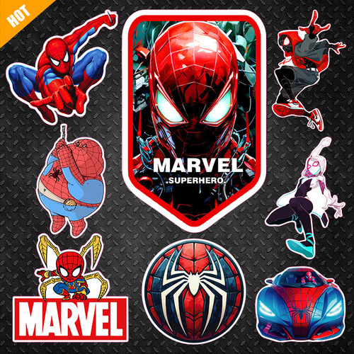 神奇蜘蛛侠Spider-Man电脑笔记本冰箱贴电动汽车反光磁力磁吸贴纸
