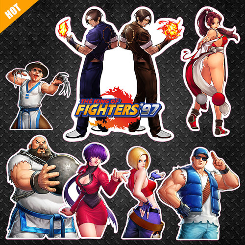 格斗之王拳皇旅行箱电脑笔记本冰箱电动汽车电瓶车反光磁力贴纸