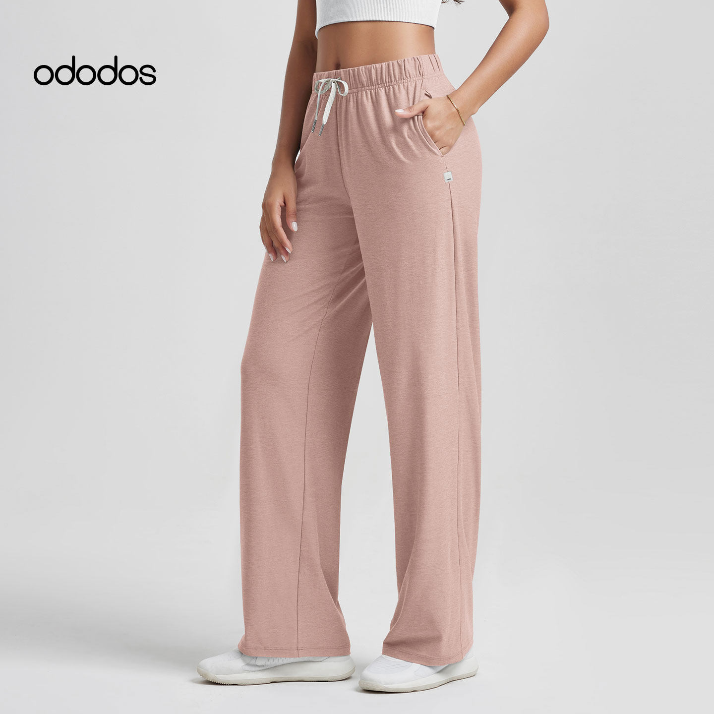 ododos垂感阔腿裤女宽松抽绳休闲长裤显瘦运动裤新款健身跑步长裤,运动服/休闲服装,运动长裤,淘宝优惠券,粉丝福利购,淘宝优惠卷
