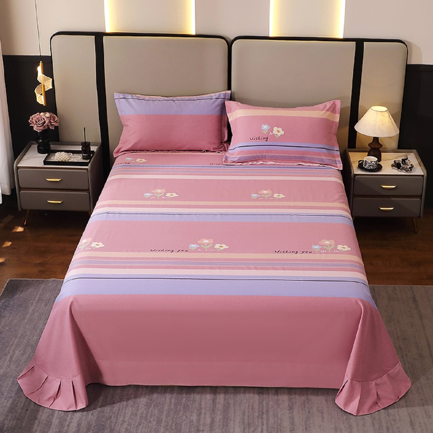 纯棉磨毛床单单件春秋加厚1.2/1.5/1.8/2m床品被单子全棉布床单