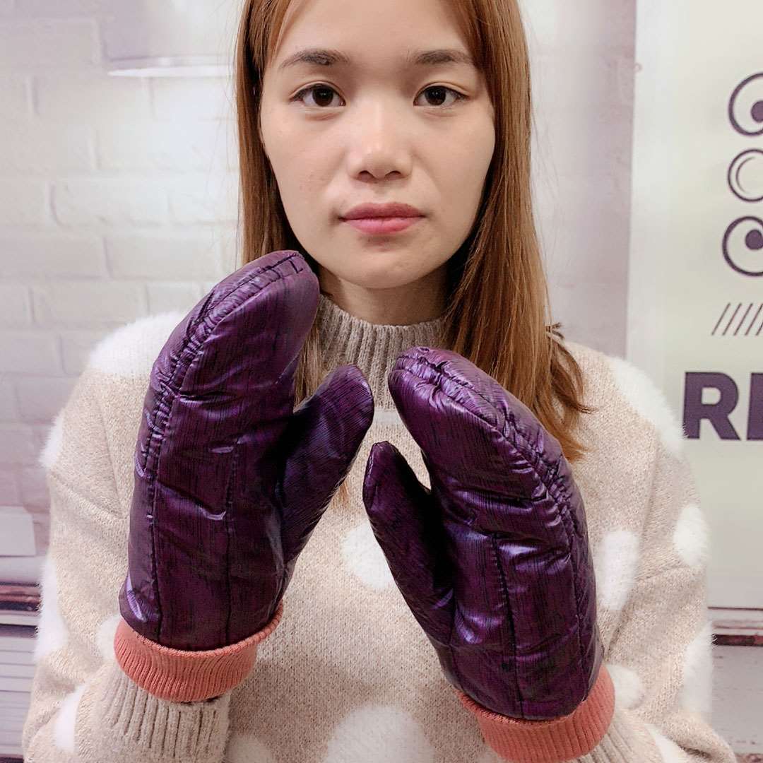 冠师傅 羽绒手套女冬季加厚保暖防寒手套可爱韩版骑行包指手套