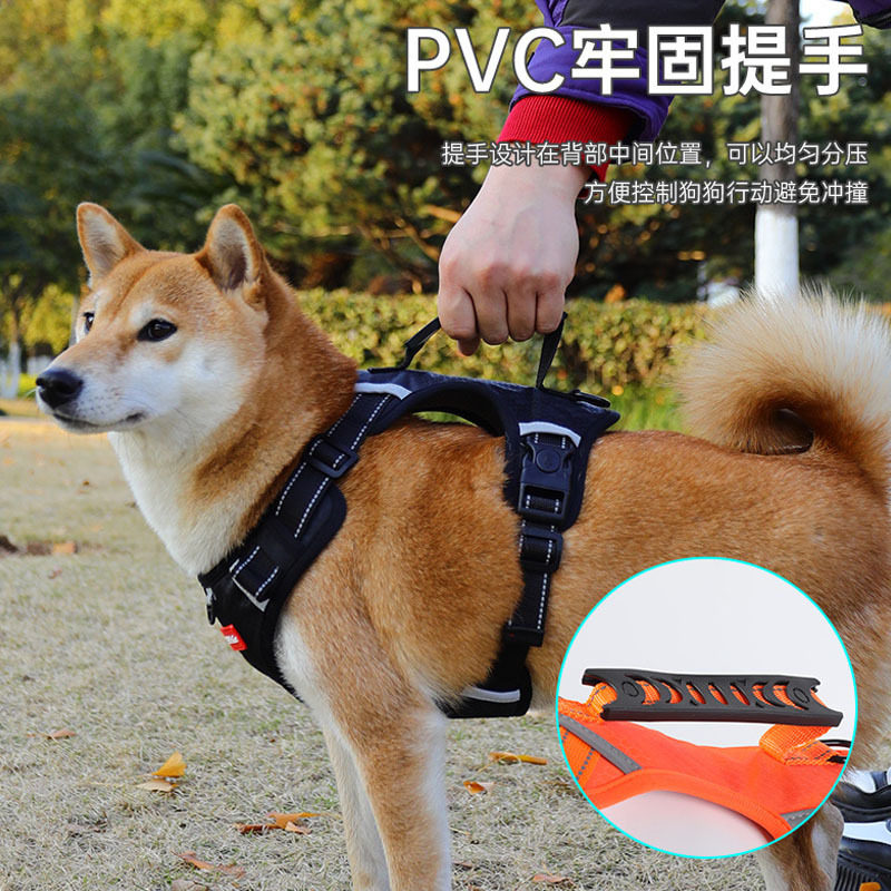 柯基柴犬防挣脱夜光背心式遛狗绳图片