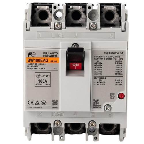 原产日本FUJI塑壳断路器BW100EAG富士空开3P 100A Fe短路保护开关