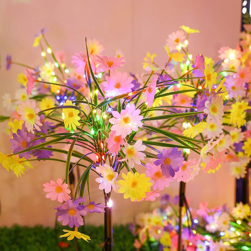爆款LED太阳能小雏菊仿真绣球花户外防水庭院别墅景观装饰草坪灯